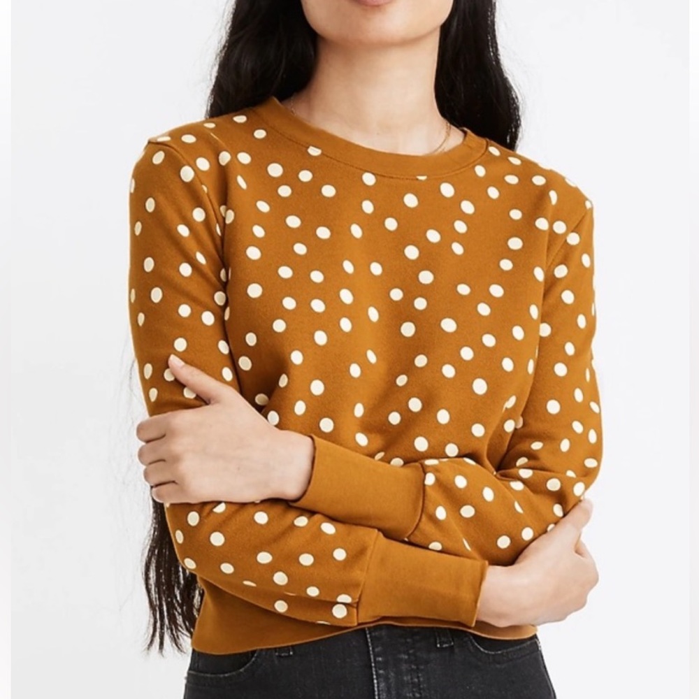 Madewell Banded Sweatshirt in Inkwell Dots